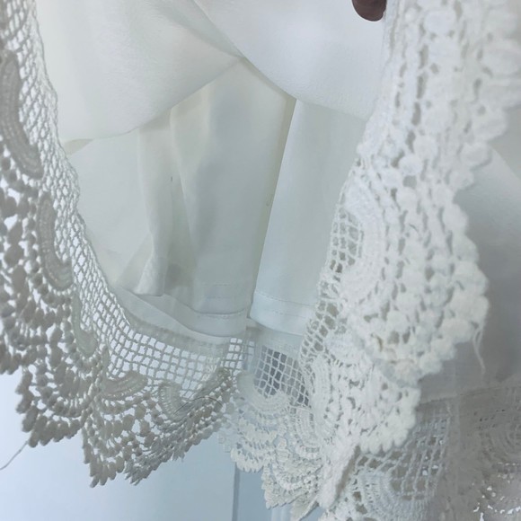 Paradise USA Embroidered Lace Dressy Flowy Romper/Jumpsuit - Ivory | Size: S - Picture 8 of 11